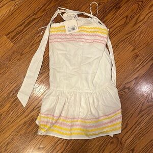 NWT Lisa Marie Fernandez White Striped Dress Size XS